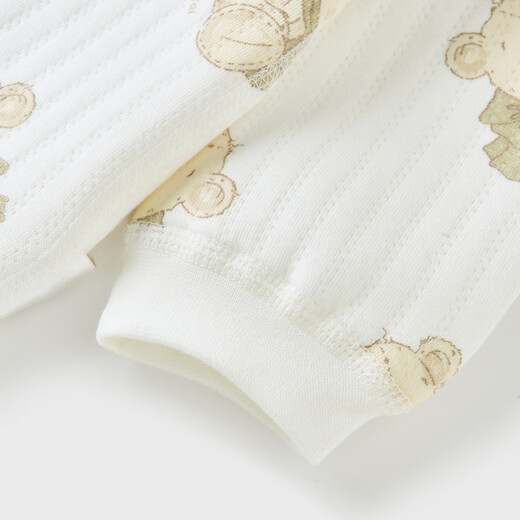 TONGTAI baby suit autumn and winter pure cotton warm baby clothes children's stand-up collar top high waist pants green 90cm