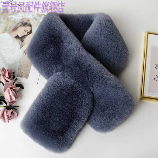 No. 1 Phoenix square scarf men's new plush scarf scarf for men and women winter warmth thickened fur collar simple transaction thickened scarf light gray