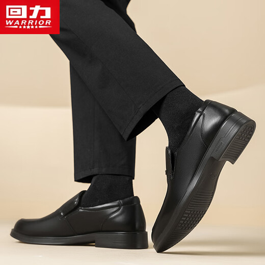 Warrior men's slip-on business leather shoes slip-on shoes men's casual shoes 2849 black 42