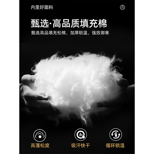 EASTERN CAMEL American solid color stand collar down jacket men's spring 2026 new thickened warm jacket cotton-padded jacket men's 99999 black thickened and warm, winter cold protection XL