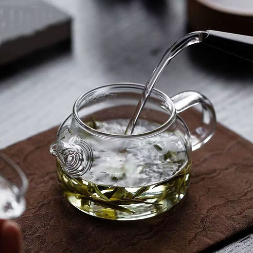 Transparent glass teapot handmade single pot small mini Kung Fu tea set small teapot high temperature resistant