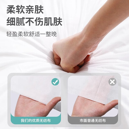 一次性床单被罩枕套被套四件套灭菌隔脏裸睡婴童床品套件床上用品 单人三件套纯白款*1包