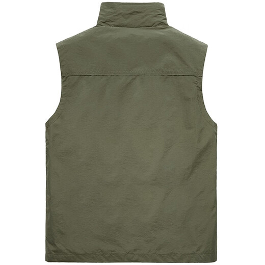 JP多口袋马甲男士休闲立领背心马夹速干9908 军绿色 M(适合110斤-125斤)