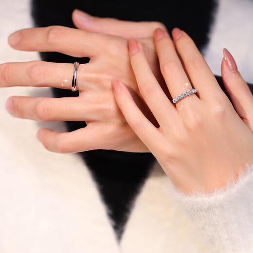 MZMZ platinum couple ring pt950 platinum knot engagement ring Valentine's Day birthday gift for girlfriend and wife local warehouse/next day delivery - light luxury moissanite couple ring