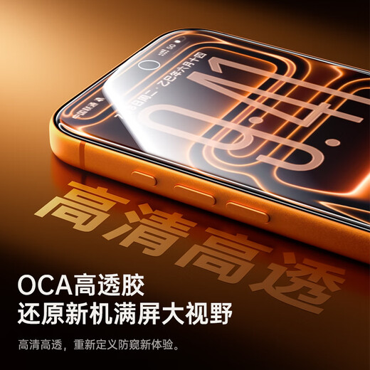 Pinsheng is suitable for Apple 17/16Pro tempered film anti-peeping iPhone 17/16Pro mobile phone film anti-fall anti-fingerprint front film anti-peeping privacy protection film without black edges 2 pieces