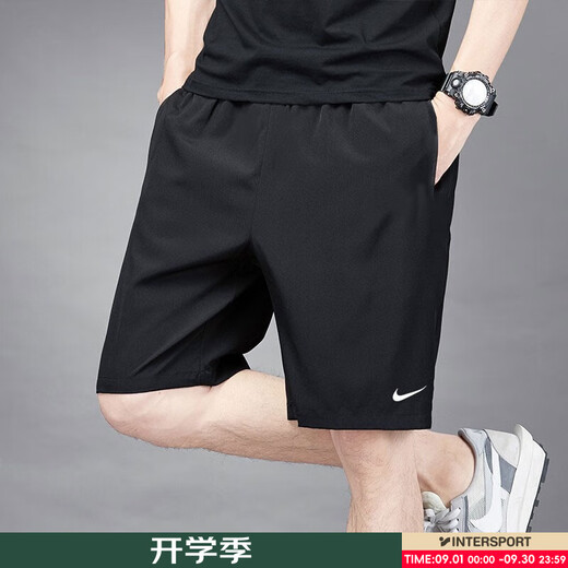 Nike (NIKE) shorts men's pants 25 summer new style running fitness sports pants quick-drying breathable casual pants ice silk five-point pants DV9858-010/black/show photos 5 XL (180/84A)
