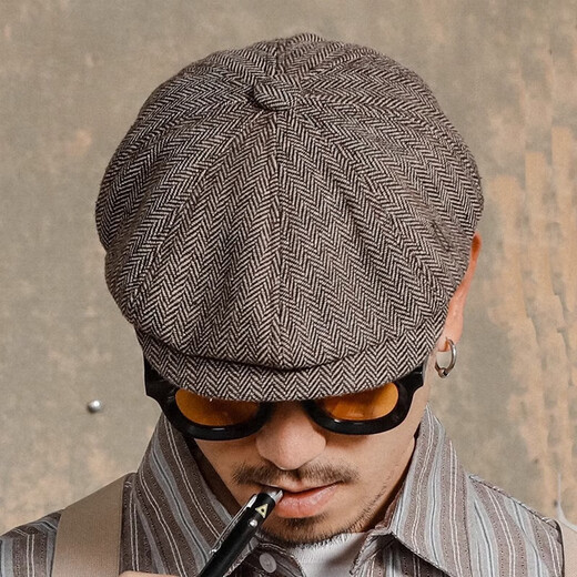 贝雷帽男女英伦时尚百搭复古报童八角帽春秋潮鸭舌帽画家 浅灰色（男女同款） M