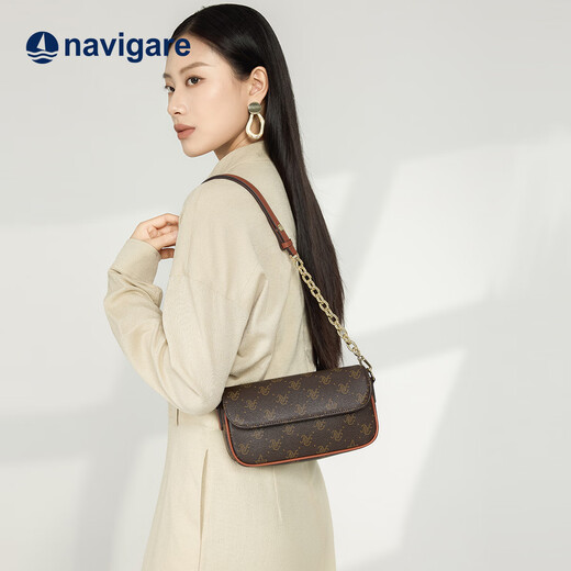 NAVIGARE Italien petit sac à voile sac de chaîne féminin léger Luxury Fashion One-épaule Sac à corps crossbody Commu au petit sac carré Sac sous bras