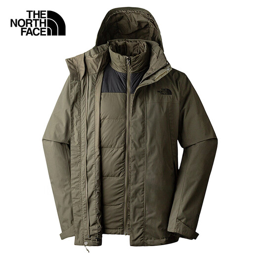 The North Face functional three-in-one men's windproof and waterproof jacket 550 fluffy goose down inner liner 25 autumn and winter new | 81QS 21L/green XL/180