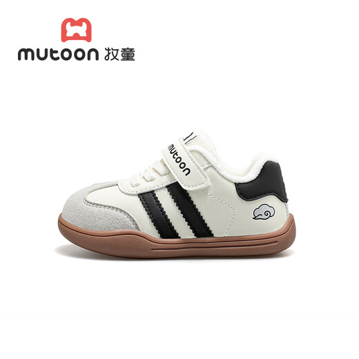 Shepherd children's toddler shoes, winter plus velvet baby shoes, boys' soft-soled moral training shoes, infant cotton shoes, women's Yunmo black 22