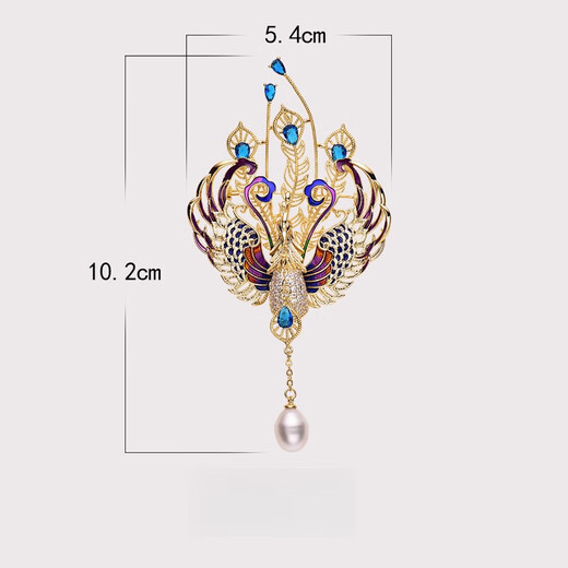 SNQP Big Phoenix brooch high-end exquisite fashion women's cashmere coat Chinese style corsage pin jewelry accessories gold color 761
