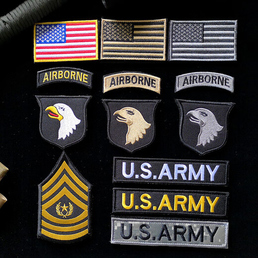 Shifanli American 101 Eagle Head Armband Embroidered Velcro Badge Military Fan Badge Outdoor Backpack Morale Badge DIY Red