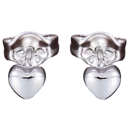Laofu gold simple love earrings platinum heart-shaped earrings about 1.04g