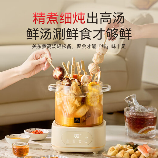 World KitchenAmerican Corning Health Pot Full Glass Constant Temperature Pot Home Multifunctional Office Tea Maker Kettle Scented Tea 1.2L Flagship Model Tea Strainer + Stew Cup + Stew Pot