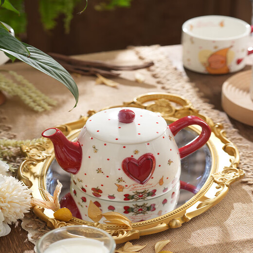 Star Man Cup Wedding Gift Couple Water Cup Tea Set Ceramic Kettle Mug Afternoon Tea Gift Box Star Man Stacking Cup and Pot Set (Gift Box + Gift Bag