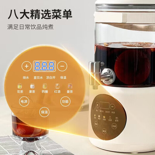 Health pot constant temperature health bucket flower tea bucket faucet kettle tea maker glass flower teapot electric kettle 3L large capacity 3L 316 stainless steel heating plate + glass lid