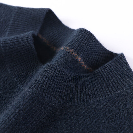 Antonio 100% sheep wool & jacquard ribbed half turtleneck men's thick warm casual pullover cardigan base sweater