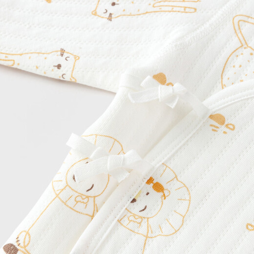 Tongtai 0-3 months newborn kimono top autumn and winter warm baby clothes home underwear 2 pieces yellow 59 cm