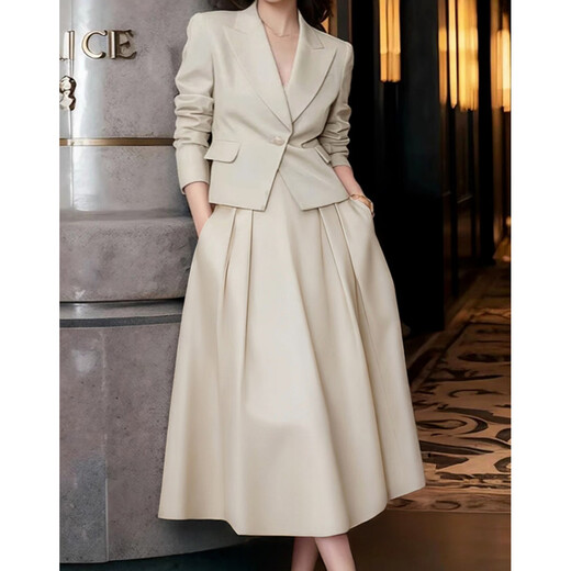 Mt Elite Wardrobe Autumn Quiet Luxury Commuting Suit Blazer A-Line Skirt Women's Two-piece Set