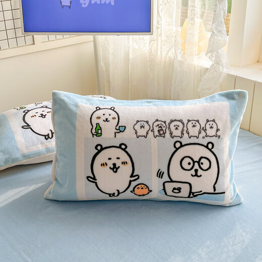 Autumn and winter new thickened milk velvet large version cartoon quilt cover four-piece set plus velvet warm bed sheet quilt cover three-piece set Zihai Bear bed sheet style 1.8 four-piece set-quilt cover 200x230