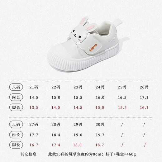 Snafy Baby Toddler Shoes 2025 Spring and Autumn New Children's Shoes Little Girls Non-Slip Girls' Single Shoes Angora White 21