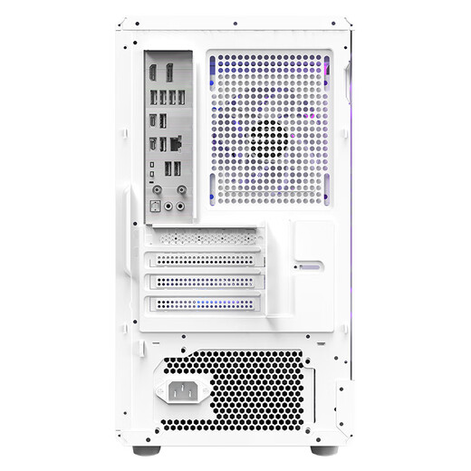 Das weiße Hauptgehäuse des Peninsula Iron Box (PADO) Style 5 für Desktop-Computer unterstützt M-ATX-Motherboard/mit Typ-C/Frontplatte aus Eisengitter/Schiebeglas-Design/8 Lüfterpositionen/240-Wasserkühlung/5080-Grafikkarte