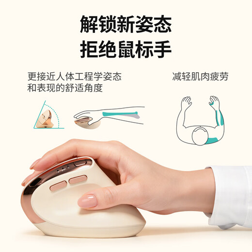 B.O.W航世MD280L Ai智能人体工学双模无线蓝牙语音鼠标 声控打字翻译写作办公DeepSeek充电鼠标 影黑色-Ai人体工学双模鼠标-中大手版