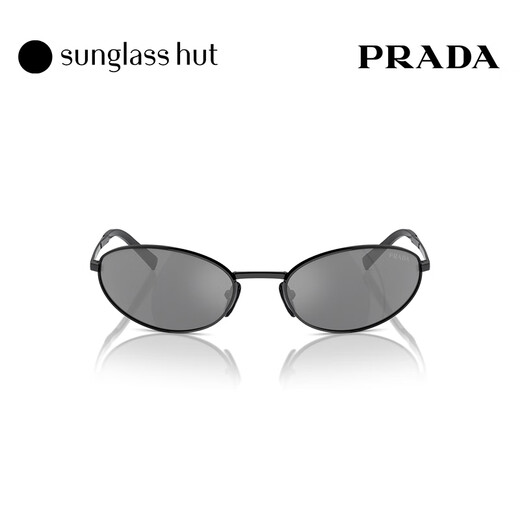 PRADA/Prada sunglasses women's sunglasses oval glasses 0PR A59S black frame/silver gray mirror lens 1AB60G