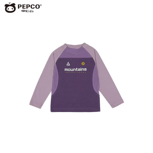
Little Pig Banner Children's Mountain Sports Long Sleeve T-shirt Spring and Autumn Parent-child T-shirt New Style Boys and Girls Contrast Color Spliced ​​Round Neck Aurora Purple 170 *Suggested Height 160-165cm