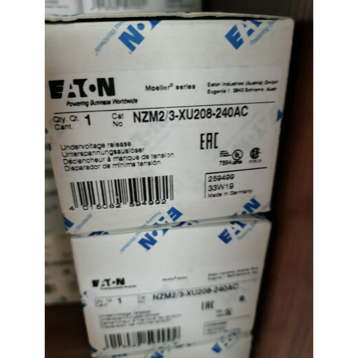 伊顿（Eaton）NZM2/3-XU208-240AC塑壳断路器欠压线圈原装