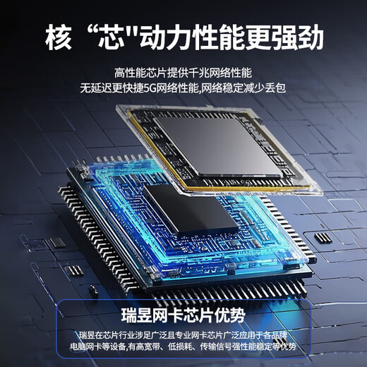 Tengfei USB/Type-C to 5G Gigabit wired network card USB to RJ45 network port converter Apple Mac notebook desktop computer external network port driver-free mobile phone tablet