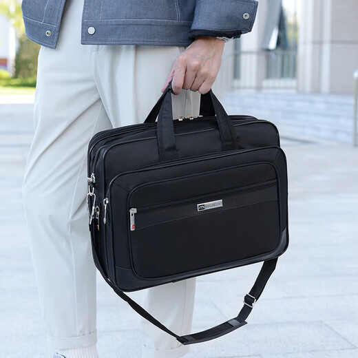 Classic Oxford cloth computer bag, notebook bag, business handbag, men's shoulder bag, crossbody bag, white collar briefcase, style 2, one size fits all