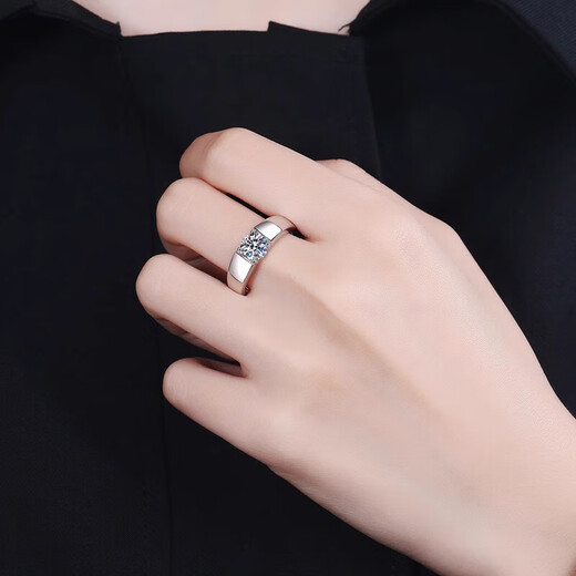 PT950 platinum ring for men, moissanite, diamond, platinum engagement ring, Mid-Autumn Festival gift for boyfriend, gift for husband, platinum ring for men