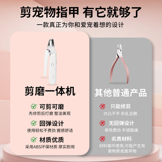 Cute star pet pet two-in-one nail clipper and nail polisher cat and dog LED light illuminating blood line nail clipper rechargeable anti-cut artifact