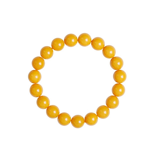 Hongchen Liuxi Natural Authentic Russian Beeswax Round Beads Ring Bracelet Amber Chicken Oil Yellow Men and Women Same Style Toy Bracelet with Certificate 10mm Beeswax Bracelet