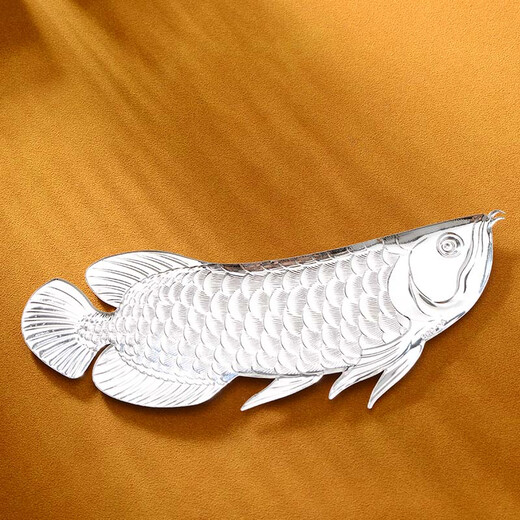 Silverbait 999 pure silver arowana silver ornaments such as fish, water tea, pet tea ornaments, arowana, arowana, silver weight about 10 grams