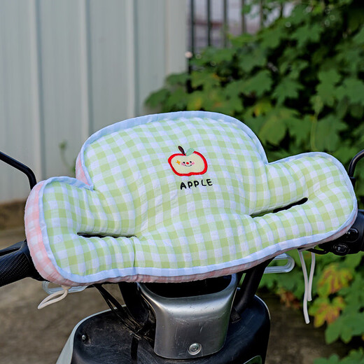 Baby anti-collision head pad, anti-collision artifact, children's tram front pad, soft bag protection pad, back cushion, multi-functional pillow cushion, Smiling Apple Plaid-Green 43x23cm/1 piece