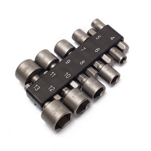 Kraftwell 10-piece magnetic sleeve high hardness household electric sleeve set hexagonal handle wind batch sleeve WT2761