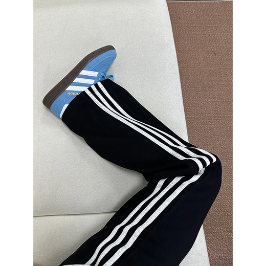 Katuchi American cleanfit striped casual pants men's spring and autumn loose trendy high street straight sportswear trousers white gray XL