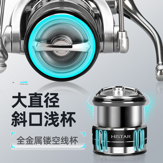 Hasda (HISTAR) Weifeng spinning wheel, long-range fishing reel, rock fishing wheel, lure spinning wheel, ultra-light fishing reel, Weifeng screw-in spinning wheel, carbon fiber_strong 1500 series_left and right hand interchangeable type