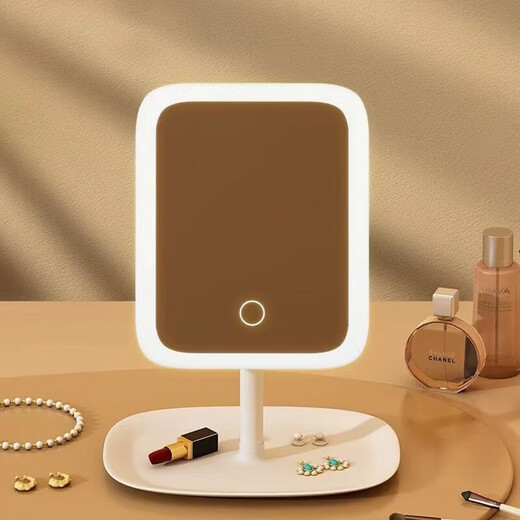 Youpin cosmetic mirror portable and detachable LED smart light-emitting makeup mirror square mirror white with light three colors and three gears/clear imaging