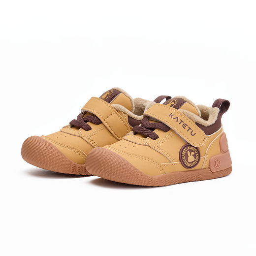 Carter bunny shoes autumn and winter toddler shoes 2025 new baby cotton shoes soft sole non-slip plus velvet children's shoes warm children's cotton shoes yellow brown 25 inner length about 16cm foot length about 14.3-14.9