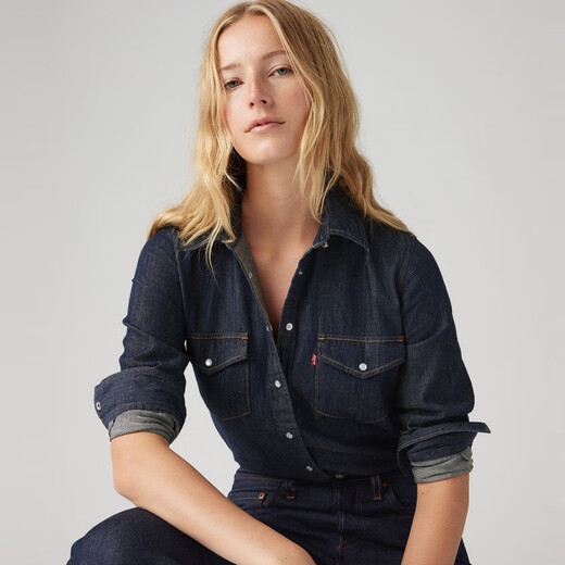 Levi's25年新款女士美式复古牛仔衬衫16786 藤鼠蓝 XS