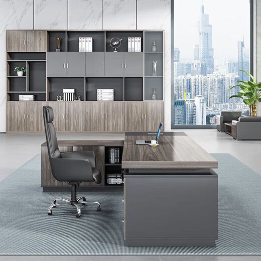 Desk boss desk and chair combination simple modern executive president desk manager desk single executive desk office furniture 1.6*0.8 single cabinet
