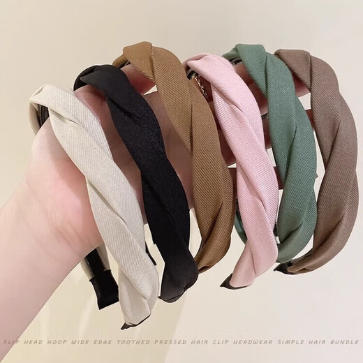 High-ceiling summer face wash headband for women, 2025 new daily wear headband, high-end, foreign and fashionable hairpin, satin brown black two-piece set