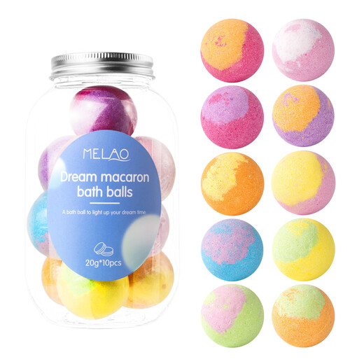 Dream Macaron children's bath ball 20g*10 pieces foot bath ball set gift box essential oil bubble bath ball barrel 20g*10 pieces blue model*3 barrels