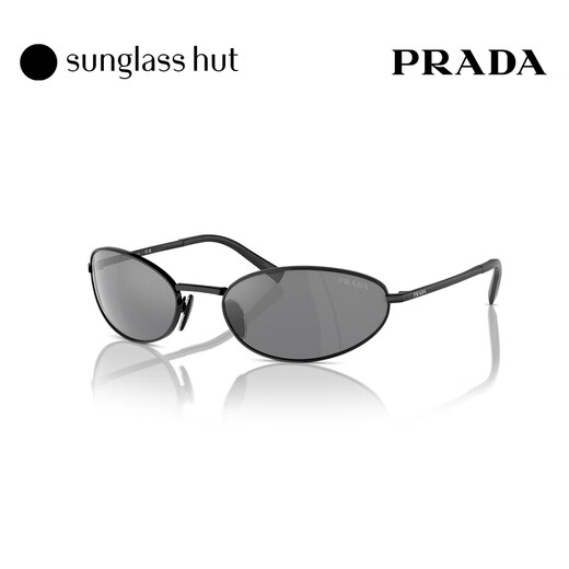 PRADA/Prada sunglasses women's sunglasses oval glasses 0PR A59S black frame/silver gray mirror lens 1AB60G