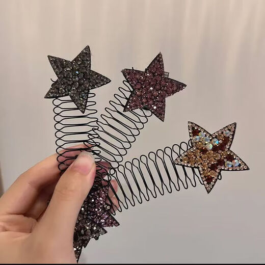 Zan Yingmei Star Internet celebrity high-end hair accessories five-pointed star bangs combing and hair sorting artifact children and adults universal hair clip star style 1 pack random color