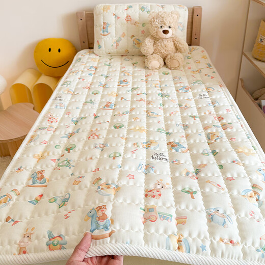 Tangyi double-layer gauze mattress baby small mattress spliced bed soft cushion children's cushion quilt kindergarten sleeping mat toy house 7A_Four Seasons Gaiji speed delivery single mattress 60x135cm