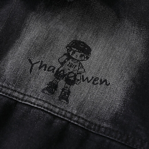 Aipin Yige autumn and winter velvet thickened denim jacket boys jacket 12-19 years old children and adolescents 14-18 student clothes black velvet hood removable 10307-71157 XL height 170-175cm120-135Jin Jin equals 0.5 kg